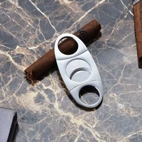 Coupe-cigares de luxe en cuir, ABS et acier inoxydable, outil manuel portable pour fumer les cigares, ciseaux à tabac, modèle G-005