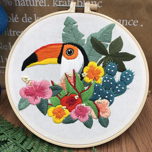 Kits de broderie JP Parrot Series Kits de point de croix Kit de broderie estampillé motif floral pour débutants - Product Image 2