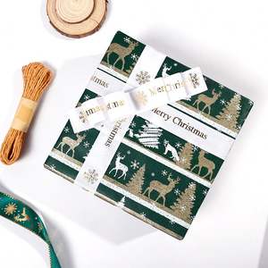 2024 Custom Coated Disposable <b>Christmas</b> Printed 50x70cm 3 Roll a Set Gift <b>Wrapping</b> <b>Paper</b> - Product Image 2