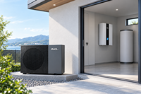 Système de pompe à chaleur R290 avec boîtier hydro mural intégré, pompe à inverter et chauffage 3 kW, haute efficacité pour chauffage, refroidissement et eau chaude