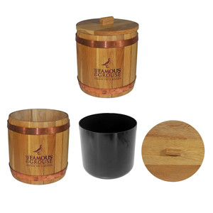 Seau à glace rond en bois de couleur naturelle à double paroi, design spacieux, garde les boissons fraîches, pour Espagne, Yichang, <span class=keywords><strong>Desperados</strong></span>, Mosstowie - Product Image 3