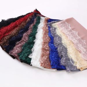 Nouvelle écharpe en mousseline de soie bord de cils Hui voile musulman longue écharpe moyen-orient hijab - Product Image 2