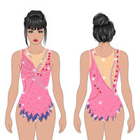 Justaucorps de gymnastique violet avec strass et perles, justaucorps de performance personnalisé pour filles, entraînement et compétition