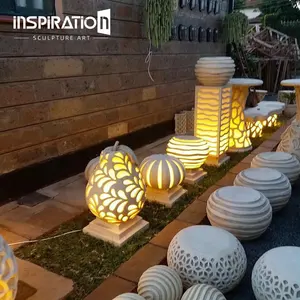 INSpiration design garden light resin artificial stone lighting waterproof and sun-proof stone shape light