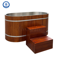 Baignoire de plongée froide OMNI Premium en cèdre rouge, intérieur en acier inoxydable 304, design moderne, spa commercial traditionnel