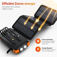 Güneş Enerjili Şarj Cihazı Powerbank 48000mAh Kablosuz Taşınabilir Şarj Cihazı Dahili 4 Kablo ve 4 Güneş Paneli
