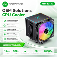 Radiateur CPU ARGB à roulement fluide, 50 000 heures, double ventilateur 120 mm, pour vendeur sur plateforme e-commerce avec logo personnalisé