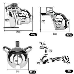 Мужская Плоская Металлическая Аскетическая клетка для пениса с силиконовым скелетом, гладкое кольцо для пениса - Product Image 3