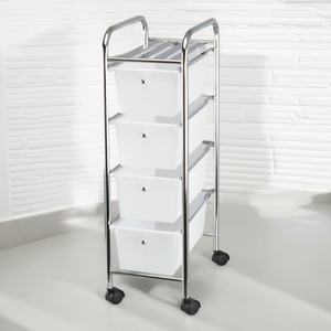 Estante de almacenamiento móvil de 4 niveles de servicio pesado para garaje doméstico y baño de oficina - Product Image 4