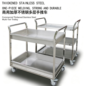 Heavy Duty <b>3</b> <b>Tier</b> Acrylic Kitchen Cart Mobile Rolling Storage <b>Trolley</b> with Wheels Multi Function Utility Cart Induction Heating - Product Image 3