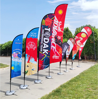 Drapeau de plage publicitaire extérieur, bannière en forme de plume, kit de drapeau de plage personnalisé avec impression pour activités promotionnelles