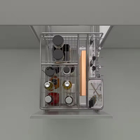 Organizador de Armário de Cozinha Retrátil Estilo Gaveta com Design Moderno Personalizado em Aço Carbono à Prova de Vazamentos para Temperos