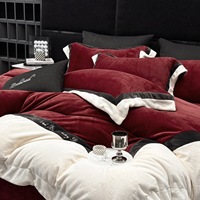 270g entièrement mat lait polaire quatre pièces ensemble hiver épaissir Double face velours housse de couette draps 4 pièces ensemble de literie