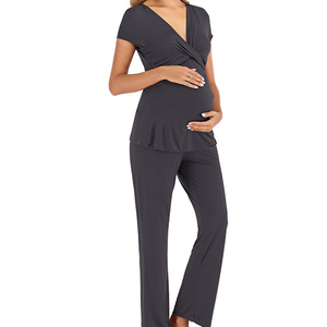 Wholesale <strong>Maternity</strong> Pajamas Pants Set Modal Maternal Postpartum Pregnancy Breastfeeding Loungewear - Product Image 6