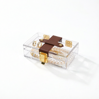 Boîtes de présentation en acrylique transparent, boîte de rangement à bijoux à couvercle rabattable, emballage cadeau de luxe léger pour le rangement