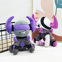 Peluche de bœuf à deux cornes, accessoire de jeu, poupée en peluche, peluche cassée