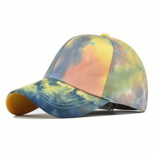 Colorful Pastel <b>Tie</b> Dye Printed Cotton Sports Cap Comfortable Street Style Baseball Hat for Women and Men - Product Image 5