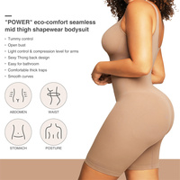 HEXIN Combinaison moulante noire sans couture sans couture lève-fesses Contrôle de la lumière quotidienne Combinaison moulante grande taille