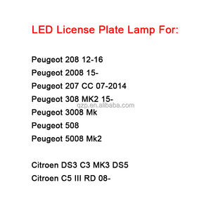Lámpara LED de Matrícula de Alto Rendimiento de 12V para Automóviles, Accesorios para Citroen DS3 C3 MK3 <span class=keywords><strong>DS5</strong></span> <span class=keywords><strong>C5</strong></span> III RD - Product Image 2