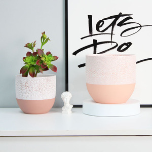 YBH petit rustique Vintage Europe émaillé en céramique jardinière Pot Dot <span class=keywords><strong>jardin</strong></span> extérieur <span class=keywords><strong>poterie</strong></span> pour plantes succulentes fleurs finition mate - Product Image 4