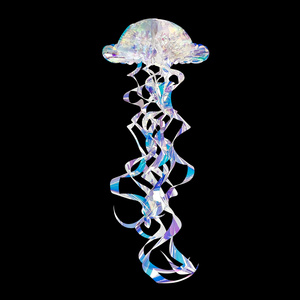 Decoración Colgante <span class=keywords><strong>de</strong></span> Medusas Arcoíris con Forma <span class=keywords><strong>de</strong></span> Panal <span class=keywords><strong>de</strong></span> Abeja, Espiral <span class=keywords><strong>de</strong></span> Membrana <span class=keywords><strong>de</strong></span> Neón, Tema Marino, para Fiestas Infantiles y Múltiples Ocasiones - Product Image 3