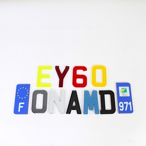 Biển số xe ô tô trống màu vàng trắng, chất liệu gel phản quang 3D/4D acrylic, kiểu chữ châu Âu, bán buôn, dành cho xe Anh. - Product Image 5