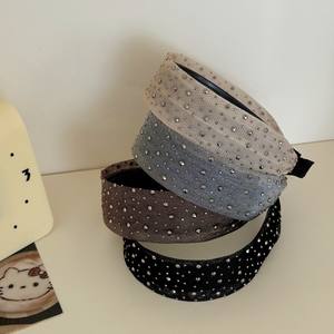 Diadema coreana brillante con diamantes y borde ancho, accesorio de moda para el cabello para mujer - Product Image 3