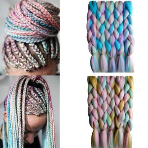 Nieuwe <span class=keywords><strong>Hot</strong></span> <span class=keywords><strong>Sale</strong></span> Mode Mix Kleur Synthetisch Jumbo Vlecht Haar Bulk Extensions <span class=keywords><strong>Kinky</strong></span> Straight voor Crochet Vlechtjes - Product Image 3