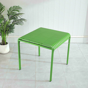 Ensemble de salle à manger moderne pour l'extérieur, <span class=keywords><strong>table</strong></span> et chaises de terrasse en aluminium coloré pour <span class=keywords><strong>jardin</strong></span>, hôtel, café - Product Image 4