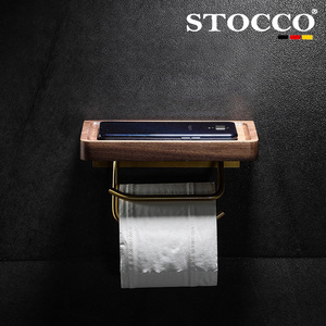 <span class=keywords><strong>Porte</strong></span>-<span class=keywords><strong>papier</strong></span> <span class=keywords><strong>toilette</strong></span> en bois de noyer <span class=keywords><strong>naturel</strong></span> STOCCO avec étagère, distributeur de <span class=keywords><strong>papier</strong></span> de luxe en alliage d'aluminium pour suites d'hôtels haut de gamme - Product Image 3