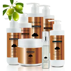 Set di imballaggio per la cura dei capelli con logo personalizzato shea umidità olio di argan capelli ricci idratante shampoo e balsamo per capelli 4c