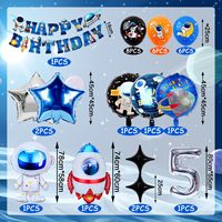 Kit de guirlande de ballons Spatiaux : Ballons en aluminium Astronaute et Fusée Durables pour Anniversaire Thème Espace Adolescent, Décorations d'arche pour Fête du Ramadan