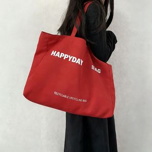 Hot Sales Casual Versatile Recyclable Extra Large High Quality Cotton <b>Canvas</b> <b>Tote</b> <b>Bag</b> With Custom Letter Print Logo - Product Image 3