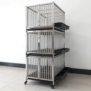 Voliera di Lusso a Tre Strati in Acciaio Inossidabile Verniciato a Polvere con Motivo Animale e Design Traspirante per Uso Interno/Esterno per Uccelli - Product Image 5