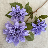 Bunga Dahlia Ungu Buatan Berkualitas Tinggi, Realistis, dari Kain Sutra, Bunga Palsu untuk Properti Fotografi, Dekorasi Rumah, Pernikahan, dan Kantor