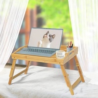 Plateau de lit pour petit-déjeuner, plateau de service réglable en hauteur pour manger dans la chambre ou au pique-nique