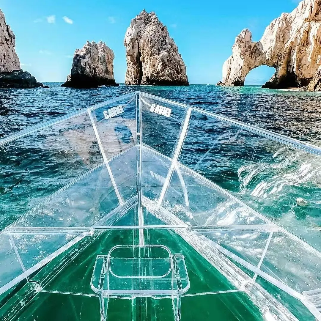 Großhandel Polycarbonat Material transparentes Boot klares Boden Boot für Resort