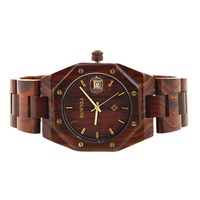Montre-bracelet en bois de santal rouge pour homme, design unique, décontractée, nouvelle mode, montres à aiguilles, affichage du cadran, 40 mm, fabriquée en Chine