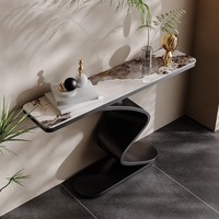 Table console de luxe en dalle de roche, style italien minimaliste, table d'appoint étroite pour couloir, hall d'entrée, décoration intérieure, vente en gros