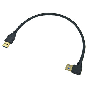 Lung Kay Right Angle <b>Usb</b> 3.0 Male To Male Data <b>Cable</b> Black Copper Wire Fast <b>Charging</b> For Pc Tv - Product Image 4