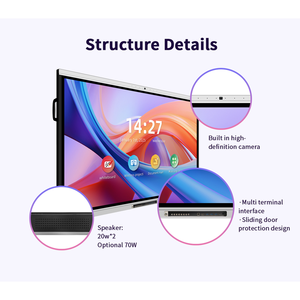Écran interactif LED AI de 86 pouces avec caméra intégrée 48MP à suivi automatique, tableau intelligent Android haut de gamme avec 8 microphones et double système d'exploitation - Product Image 3