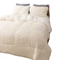 ชุดเครื่องนอนผ้าห่มสำหรับผู้ใหญ่60ชิ้น,สีขาวกระเป๋า PVC พร้อมผ้าคลุมเตียงโพลีเอสเตอร์นุ่ม