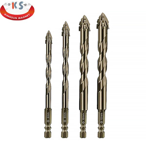 Juego de brocas hexagonales cruzadas de 6mm para azulejos, juego de herramientas de carpintería triangulares de aleación dura para vidrio, cerámica, hormigón, ladrillo, variación de - Product Image 3