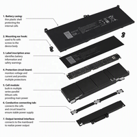 Baterai Laptop Li-ion 4 Sel 7.6V 60Wh Pengganti untuk Dell Latitude E7480 E7280 E7380 E7490 E7290 F3YGT