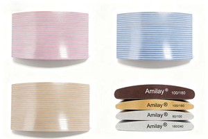 Lime à <span class=keywords><strong>ongles</strong></span> Amilay Premium Gold en papier de verre, grain 100/180, forme demi-lune, lavable, réutilisable, pour manucure, vente en gros, OEM, logo personnalisé - Product Image 5