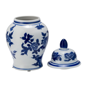 Vaso in Ceramica con Motivo Floreale Blu, Decorazione Tradizionale per Soggiorno e Casa - Product Image 2