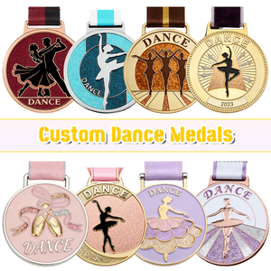 Medallas Personalizadas de Metal con Cinta Brillante para Danza, Premios de Aleación Metálica para Ballet, Hip Hop, Flamenco, Baile de Salón, Regalo, <span class=keywords><strong>Precio</strong></span> Directo de Fábrica Antigua - Product Image 1
