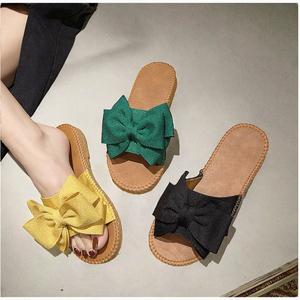 Kadınlar İçin <span class=keywords><strong>2026</strong></span> Yeni Fiyonklu Düz Topuklu Sandaletler Moda Trendi Tatlı Stil Kumaş Astarlı Her Mevsim Açık Hava - Product Image 3