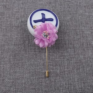 Broche pequeño de flor de pecho de moda de gama alta, fabricante creativo de estambre de doble color, broche de tela de hilo hecho a mano de múltiples hojas - Product Image 4