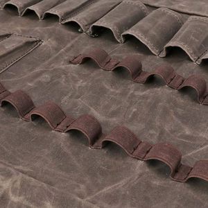 Échantillon gratuit : Sac de transport décontracté en toile cirée, 25 poches, pour ciseaux de sculpture sur bois, pochette à outils multi-usages avec fermeture éclair - Product Image 4